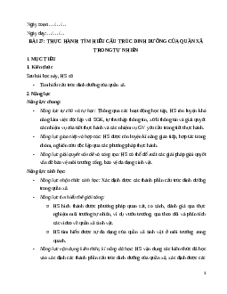 Giáo án Bài 27 Sinh học 12 Kết nối tri thức: Thực hành