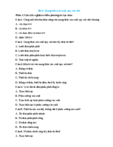 Trắc nghiệm Bài 6: Mạng điện sản xuất quy mô nhỏ Công nghệ 12 Điện-Điện tử Kết nối đúng sai, trả lời ngắn 2025