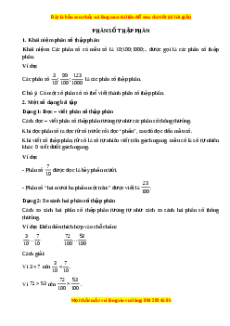 Lý thuyết Phân số thập phân Toán 5
