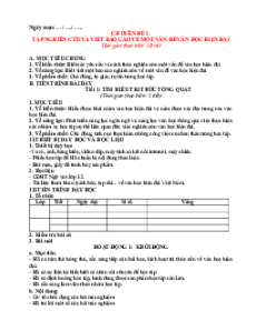 Giáo án Chuyên đề Ngữ văn 12 Kết nối tri thức