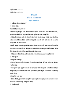 Giáo án Bài 13: Mầm non Tiếng Việt lớp 5 Kết nối tri thức