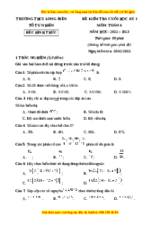 Đề thi cuối kì 1 Toán 6 Cánh diều trường THCS Long Biên - Quận Long Biên - TP Hà Nội
