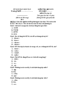 Đề thi Cuối kì 1 Tin học 12 Chân trời sáng tạo (Đề 2)