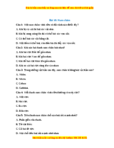 Trắc nghiệm Nam châm KHTN 7 Chân trời sáng tạo