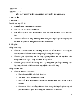 Giáo án Bài 18 Sinh học 12 Cánh diều: Thuyết tiến hóa tổng hợp hiện đại (Phần 2)