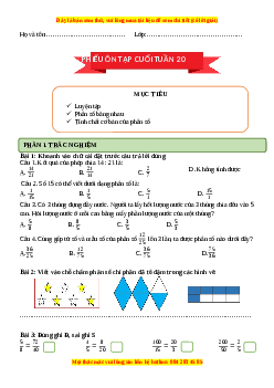 Bài tập cuối tuần Toán 4 Tuần 20 Cánh diều