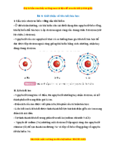 Lý thuyết KHTN 7 Kết nối tri thức Bài 6: Giới thiệu về liên kết hóa học