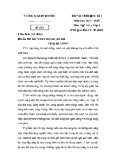 Đề thi Cuối kì 1 Ngữ văn 9 Chân trời sáng tạo 2024 (Đề 1)