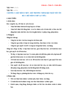 Giáo án Bất đẳng thức Toán 9 Cánh diều