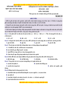 Đề thi thử Sinh học trường Chuyên Thái Bình lần 3 năm 2023