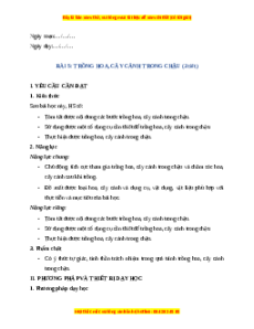 Giáo án Bài 5 Công nghệ lớp 4 Kết nối tri thức: Trồng hoa, cây cảnh trong chậu