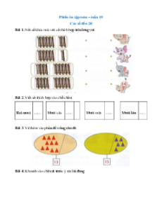 Bài tập cuối tuần Toán lớp 1 học kì 2 Chân trời sáng tạo