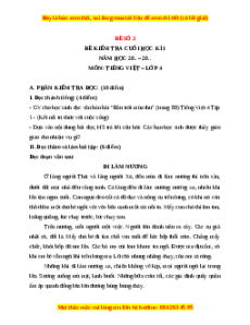 Đề thi cuối kì 1 Tiếng Việt lớp 4 Kết nối tri thức (đề 3)