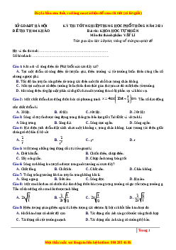 Đề thi thử Vật Lí Sở Hà Nội năm 2021