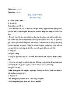 Giáo án Bài 4: Mùa vừng Tiếng Việt lớp 5 Chân trời sáng tạo