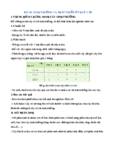 Lý thuyết Sinh trưởng và phát triển ở thực vật KHTN 7 Cánh diều