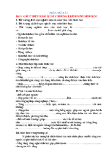 Vở ghi bài Sinh học 10 Chân trời sáng tạo