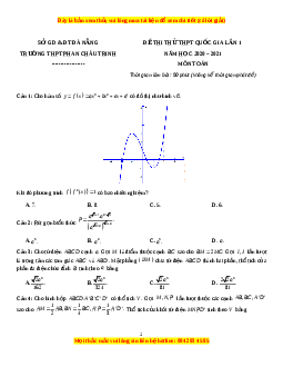 Đề thi thử Toán trường Phan Châu Trinh năm 2021