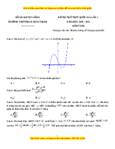 Đề thi thử Toán trường Phan Châu Trinh năm 2021