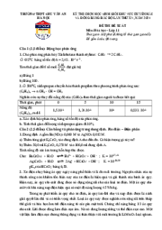 Đề thi HSG Hóa học 11 của các trường THPT Chuyên (Duyên hải, Đồng bằng Bắc Bộ)