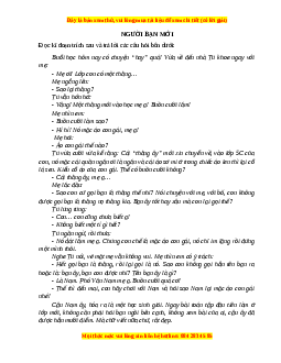 Phiếu bài tập Tuần 2 Người bạn mới Ngữ văn 6