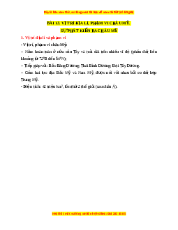 Lý thuyết Địa lý 7 Kết nối tri thức Bài 13: Vị trí địa lí, phạm vi Châu Mỹ. Sự phát kiến ra Châu Mỹ