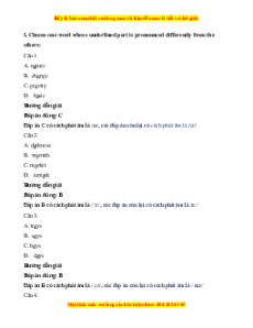 Trắc nghiệm Unit 3: I bought new shoes Tiếng Anh 7 Cánh diều