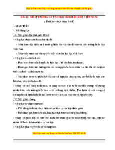 Giáo án Địa lí 8 Bài 12 Cánh diều (2024): Môi trường và tàu nguyên biển đảo Việt Nam