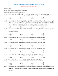 Bài tập ôn tập + Đề kiểm tra Toán 12 Chân trời sáng tạo Chương 6