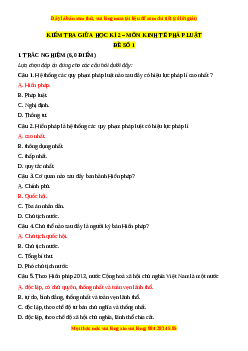 Đề thi giữa kì 2 Kinh tế pháp luật 10 Cánh diều (Đề 1)