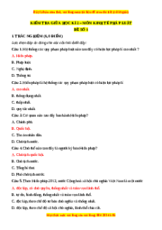Đề thi giữa kì 2 Kinh tế pháp luật 10 Cánh diều (Đề 1)