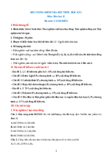 Đề cương ôn tập Cuối kì 1 Hóa học 12 Cánh diều