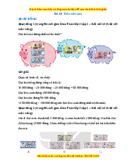 Giải Sgk Toán lớp 3 Bài 68: Tiền Việt Nam (Kết nối tri thức)