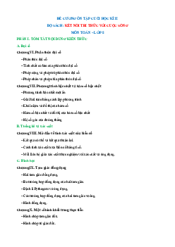 Đề cương ôn tập Cuối kì 2 Toán 8 Kết nối tri thức Cấu trúc mới