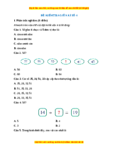 Đề thi giữa kì 2 Toán lớp 1 Cánh diều - Đề 4