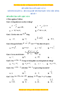 Đề thi giữa kì 2 Toán 11 Kết nối tri thức (Đề 7)