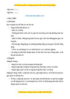 Giáo án Toán 8 Ôn tập cuối học kì 2 Chân trời sáng tạo
