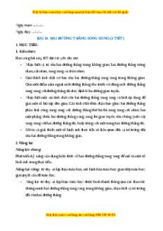 Giáo án Hai đường thẳng song song Toán 11 Kết nối tri thức