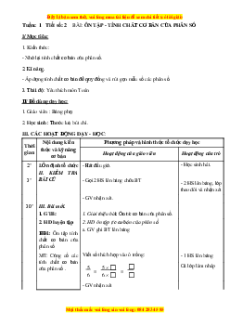 Giáo án Bài 2 Toán lớp 5: Ôn tập Tính chất cơ bản của phân số