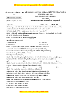 Bộ 20 đề thi HSG Hóa 11 năm 2023-2024 có đáp án