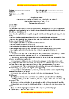 Giáo án Bài ôn tập chương 1 Toán 12 Giải tích