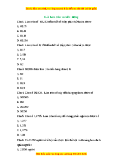 Trắc nghiệm Làm tròn và ước lượng Toán 6 Kết nối tri thức