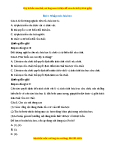 Trắc nghiệm Nhập môn Hóa học Hóa 10 Cánh diều