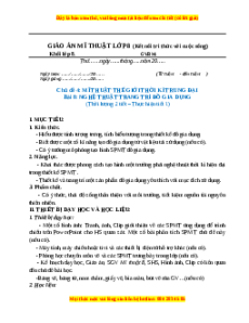 Giáo án Bài 8 Mĩ thuật 8 Kết nối tri thức: Nghệ thuật trang trí đồ gia dụng