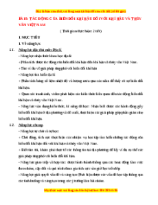 Giáo án Địa lí 8 Bài 8 Cánh diều (2024): Tác động của biến đổi khí hậu đối với khí hậu và thủy văn Việt Nam