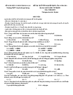 Đề thi thử Sinh Học trường Chuyên Hùng Vương lần 1 năm 2021