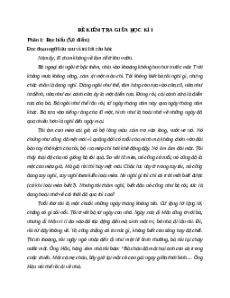 Đề thi giữa kì 1 Ngữ văn 12 Kết nối tri thức (Đề 10)