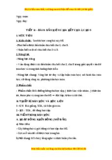 Giáo án Dấu hiệu chia hết cho 3, cho 9 Toán 6 Chân trời sáng tạo