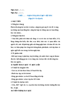 Giáo án Phân tích bài thơ "Việt Bắc" Ngữ Văn 12 Cánh diều