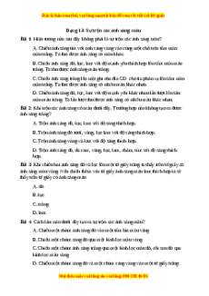 Trắc nghiệm Sự trộn các ánh sáng màu Vật lí 9